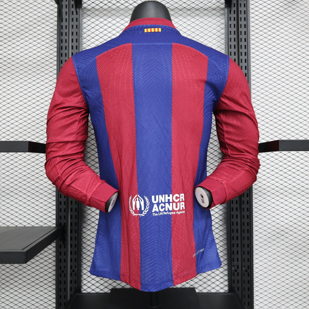 2023/2024 Player Version Long Sleeve Barcelona Home Football Shirt 1:1 Thai Quality