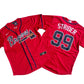 Men's Atlanta Braves 99# Spencer Strider Red Home Replica Player Name Jersey