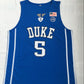 NCAA Duke University No. 5 R.J. Barrett Blue Embroidered Jersey