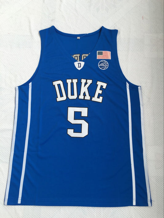 NCAA Duke University No. 5 R.J. Barrett Blue Embroidered Jersey