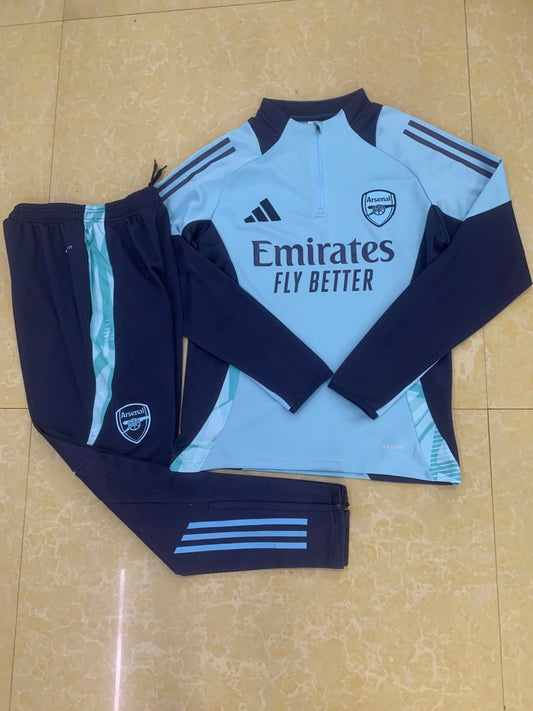 2024-25 Arsenal Blue Football Half Pull Training Suit