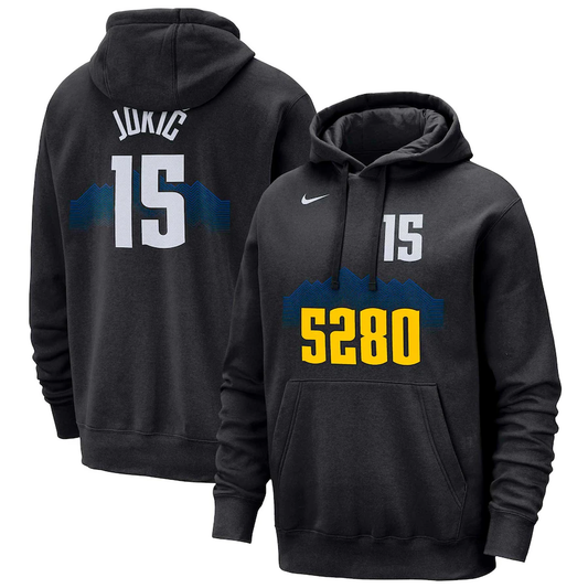 Men's Denver Nuggets Nikola Jokic  Black 2023/24 City Edition Name & Number Pullover Hoodie