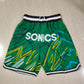 Supersonic JUST DON Lightning Edition Light Green Densely Embroidered Pocket Pants