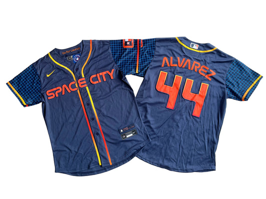 Men's Houston Astros 44# Yordan Alvarez  Navy City Connect Replica Player Jersey