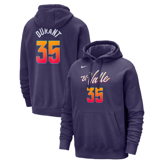 Men's Kevin Durant Purple Phoenix Suns 2023/24 City Edition Name and Number Pullover Hoodie