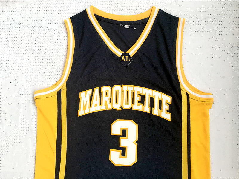 NCAA Marquette University No. 3 Wade dark blue new fabric jersey