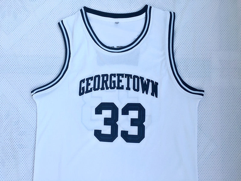 NCAA Georgetown University No. 33 Patrick Ewing White Jersey