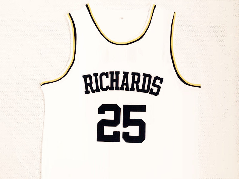 Wade High School No. 25 White Embroidered Jersey