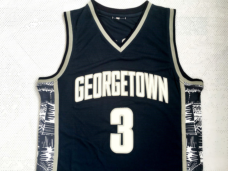 NCAA Georgetown University No. 3 Allen Iverson dark blue jersey