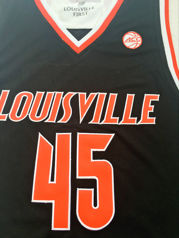 NCAA University of Louisville No. 45 Donovan Mitchell black embroidered jersey