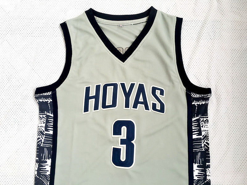 NCAA Georgetown University No. 3 Allen Iverson Gray Jersey