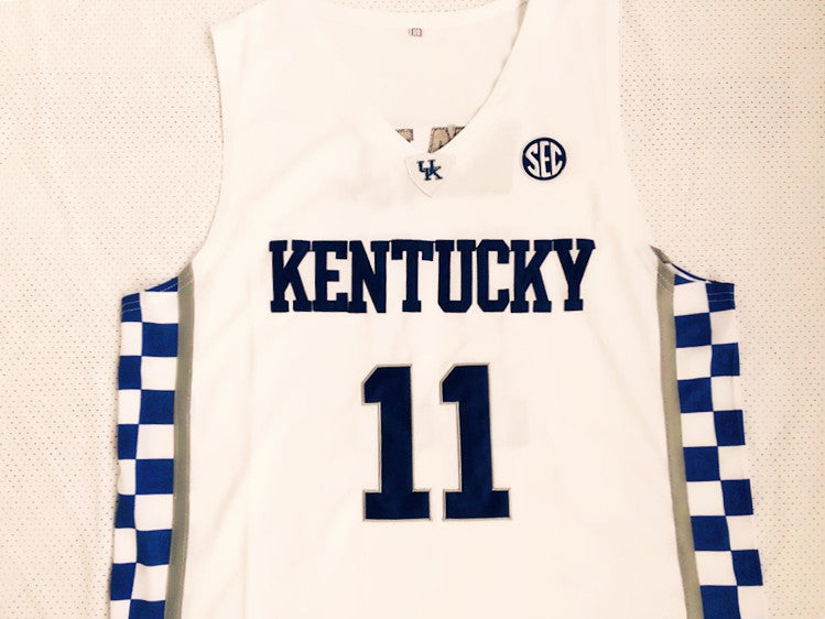 NCAA University of Kentucky No. 11 Wall White Jersey