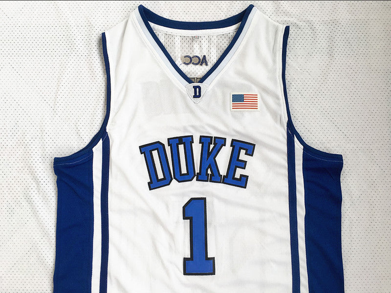 NCAA Duke University No. 1 Irving white embroidered jersey