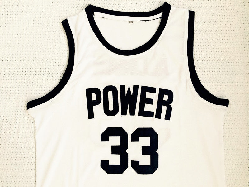 Kareem Abdul-Jabbar No. 33 High School White Embroidered Jersey