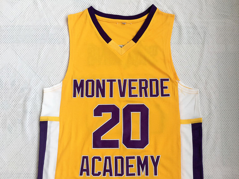 Simmons High School No. 20 yellow densely embroidered jersey