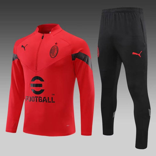 2022/2023 AC Milan Half-Pull Training Suit Red Soccer Jersey 1:1 Thai Quality