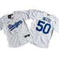 Women's Los Angeles Dodgers 50# Mookie Betts Royal White Jersey