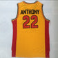 NCAA Oak Hill High School No. 22 Anthony Yellow Premium Mesh Jersey