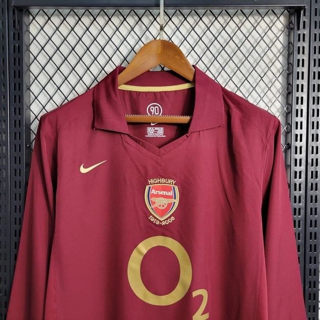 2005/2006 Retro Long Sleeve Arsenal Home Football Shirt 1:1 Thai Quality