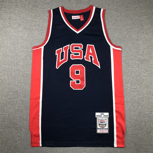 1984 Olympics #9 dark blue jersey