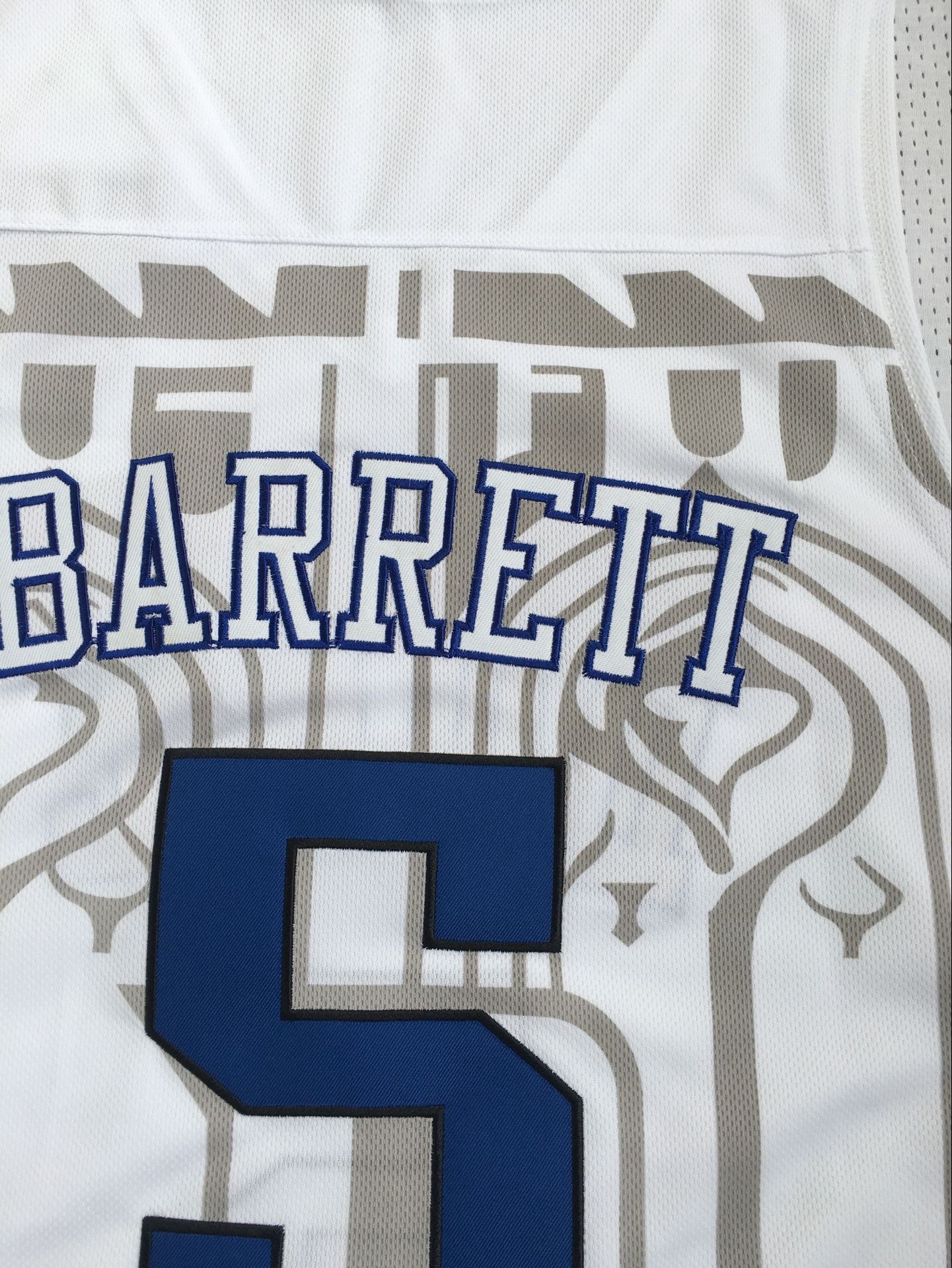 NCAA Duke University No. 5 R.J. Barrett white embroidered jersey