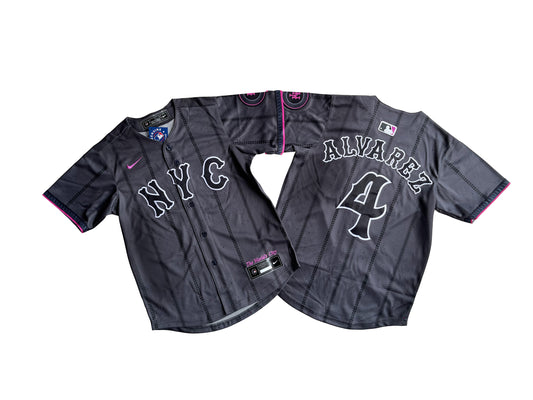 KID Youth New York Mets Francisco Alvarez#4  Graphite 2024 City Connect Limited Player Jersey.