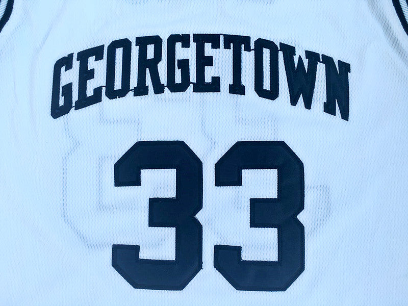 NCAA Georgetown University No. 33 Patrick Ewing White Jersey