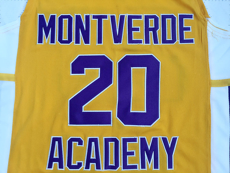 Simmons High School No. 20 yellow densely embroidered jersey