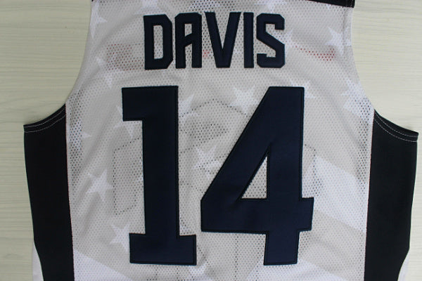 2012 American Dream Team No. 14 Davis White Embroidered Jersey