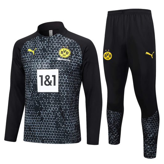 2023/2024 Dortmund Half-Pull Training Suit Black Football Shirt