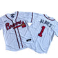 Men's Atlanta Braves 1# Ozzie Albies White Home Replica Player Name Jersey