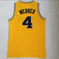 NCAA University of Michigan No. 4 Chris Webber Yellow Premium Mesh Jersey