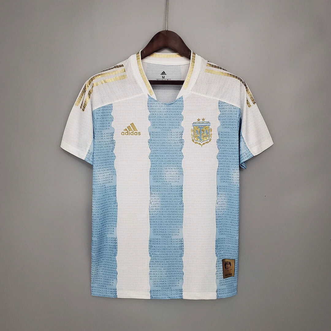 2021 Retro Argentina Soccer Jersey Concept Maradona Special Emblem