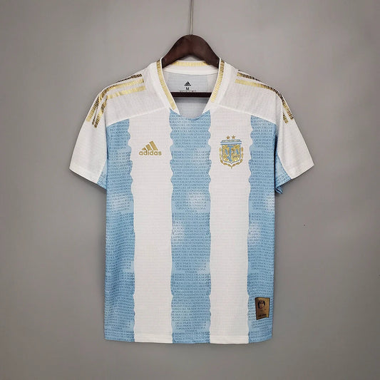 2021 Retro Argentina Soccer Jersey Concept Maradona Special Emblem