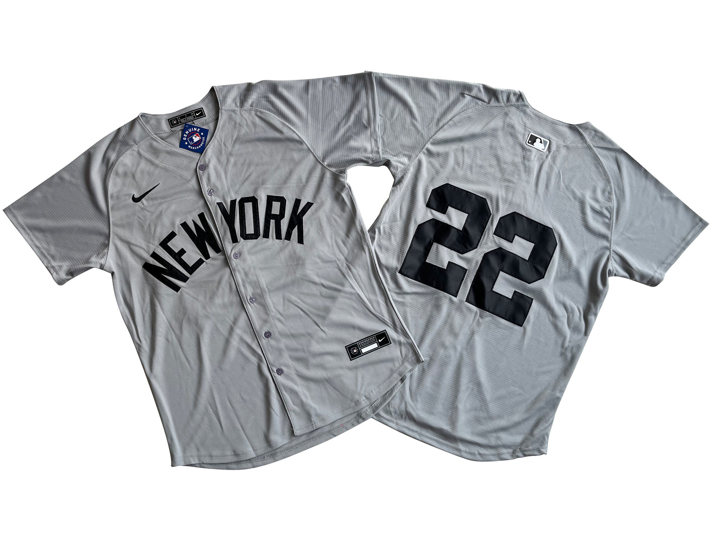 Men's New York Yankees Juan Soto #22 Gray Away Limited Player Jersey