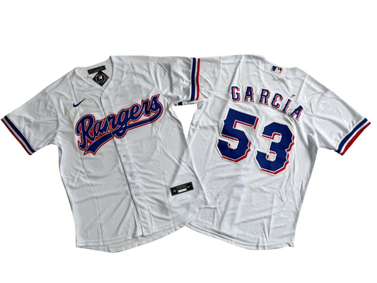 Men's Texas Rangers 53# Adolis Garcia  White Player Jersey