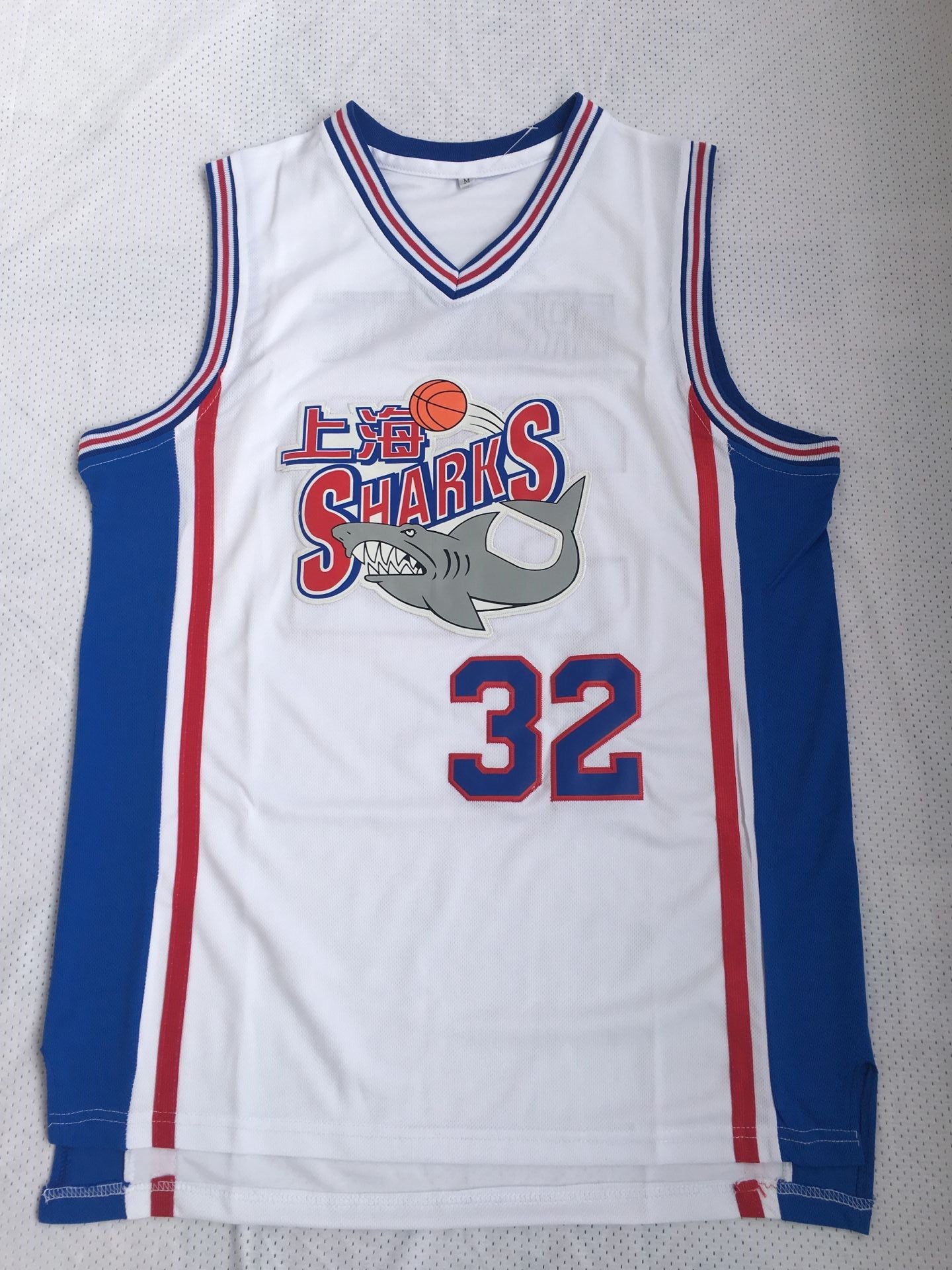 Shanghai team No. 32 Fredette white embroidered jersey