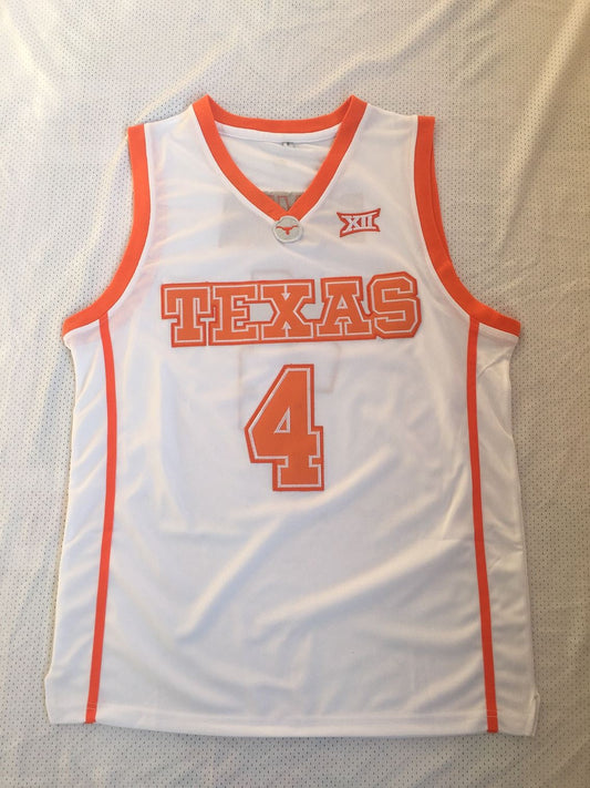 NCAA University of Texas No. 4 Bamba white embroidered jersey