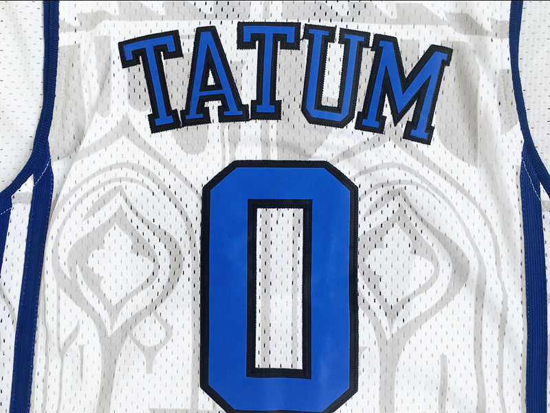 NCAA Duke University No. 0 Tatum White Jersey