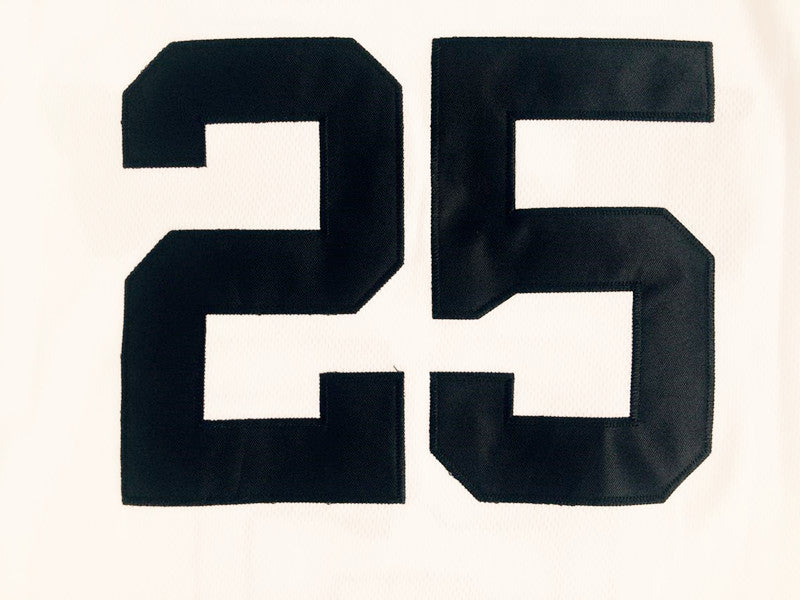 Wade High School No. 25 White Embroidered Jersey