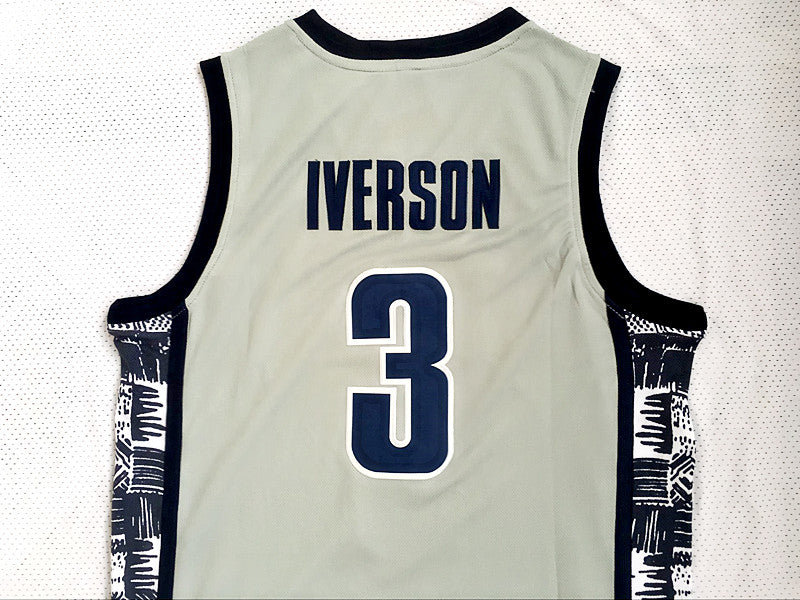 NCAA Georgetown University No. 3 Allen Iverson Gray Jersey