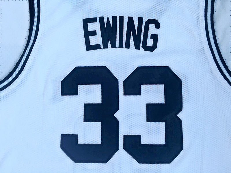 NCAA Georgetown University No. 33 Patrick Ewing White Jersey