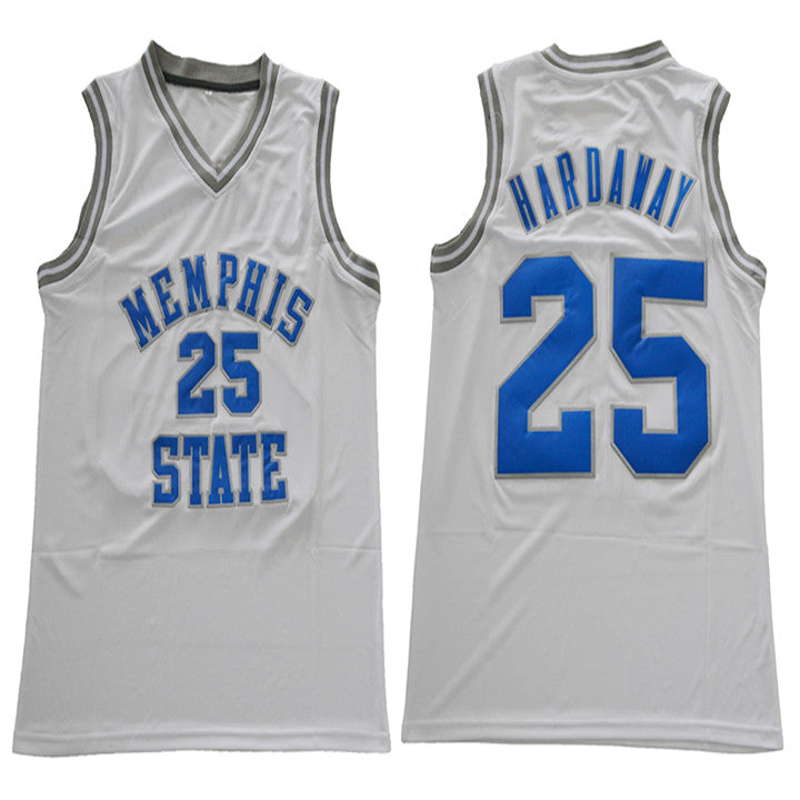 NCAA Memphis State University No. 25 Hardaway White Jersey