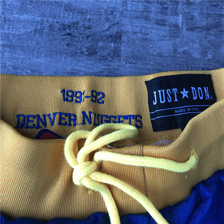 Denver Nuggets retro rainbow JUST DON collaboration shorts