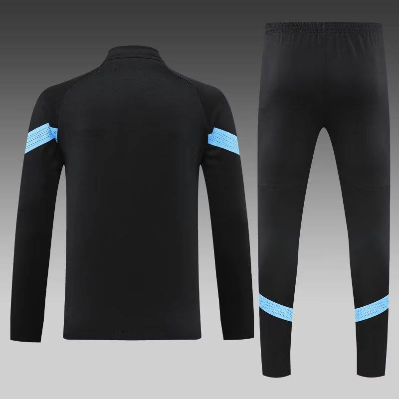 2022/2023 Olympique de Marseille Half-Pull Training Suit Black Football Jersey