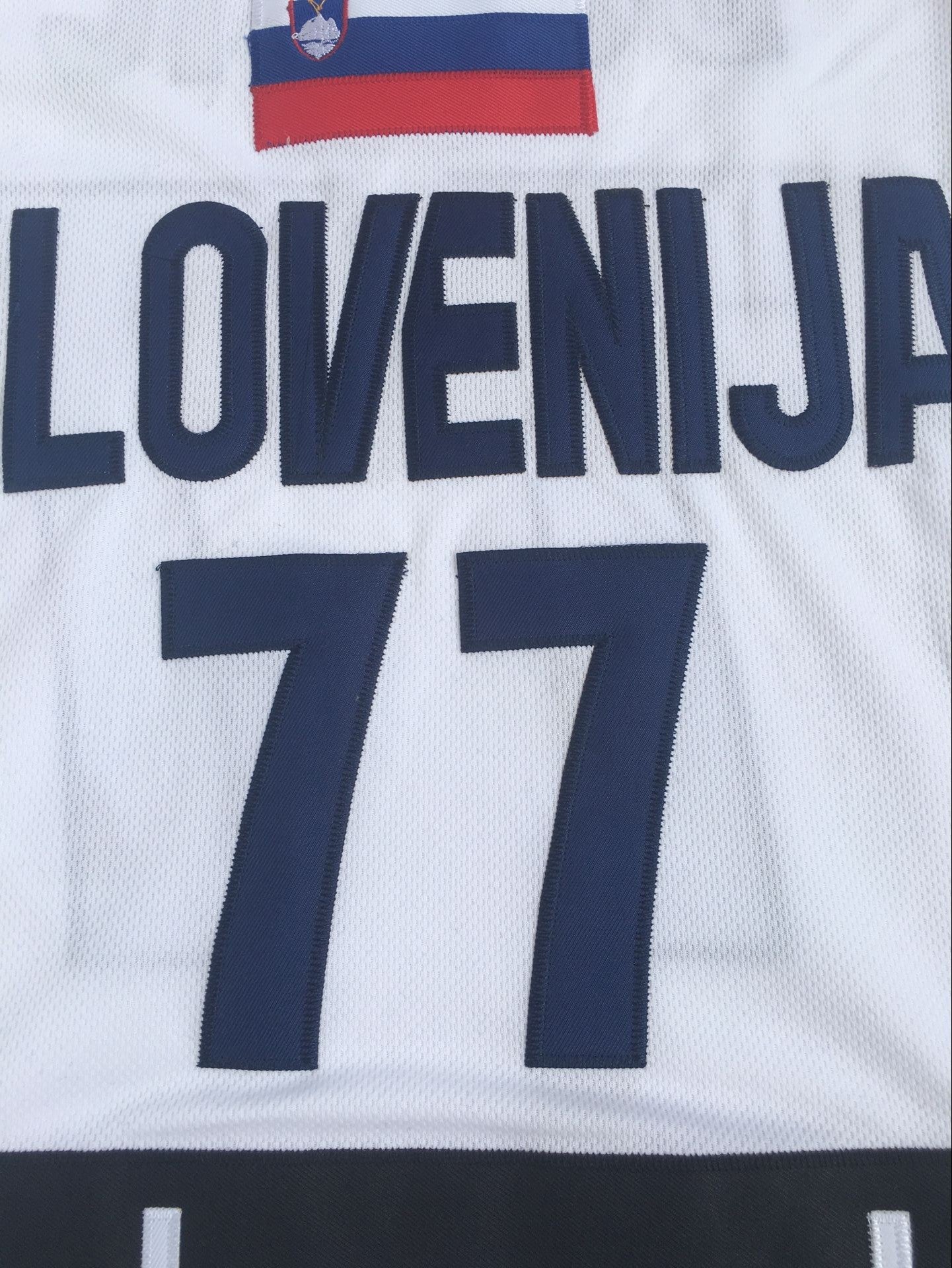 Euroleague national team No. 77 Luka Doncic white embroidered jersey