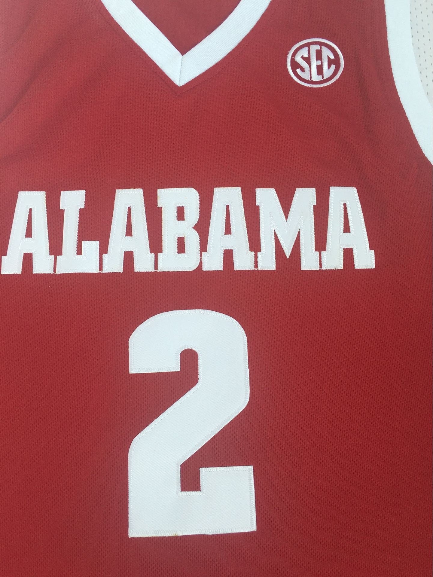 NCAA University of Alabama No. 2 Red Collin Sexton Embroidered Jersey