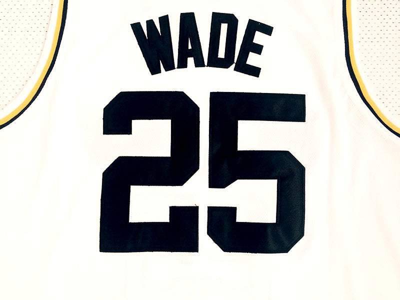 Wade High School No. 25 White Embroidered Jersey