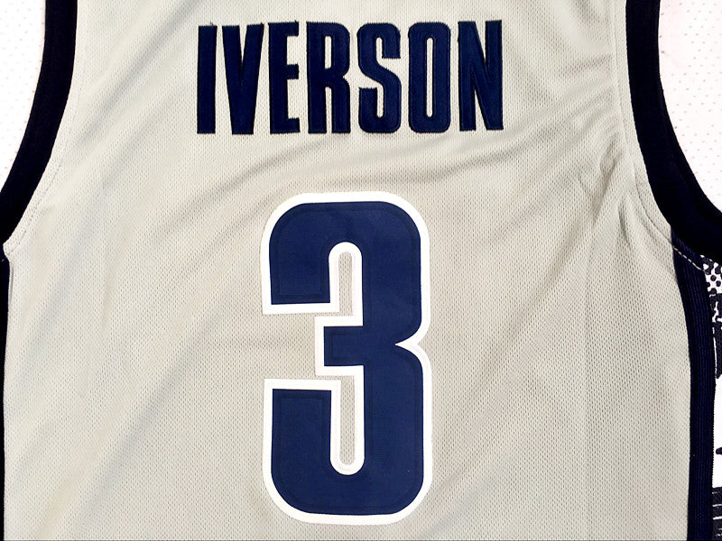 NCAA Georgetown University No. 3 Allen Iverson Gray Jersey