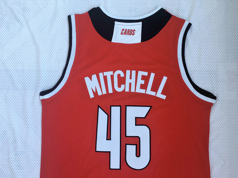 NCAA University of Louisville No. 45 Donovan Mitchell red embroidered jersey